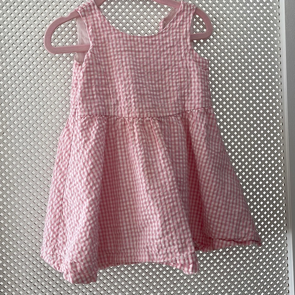 Hope & Henry pink and white plaid dress